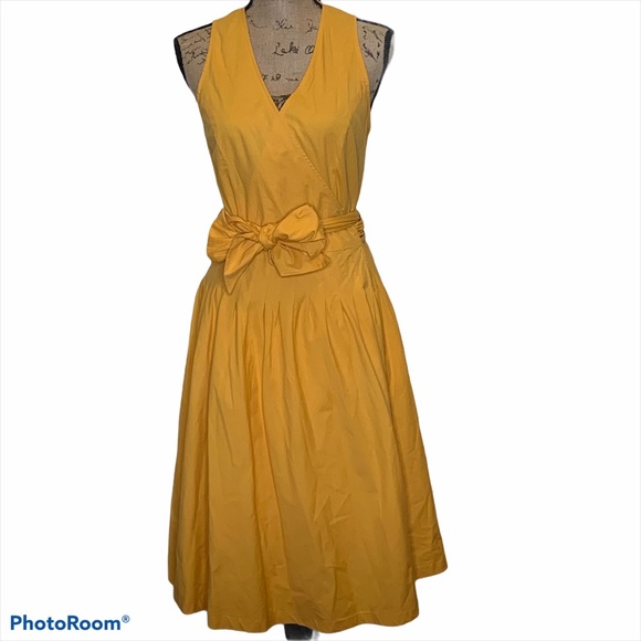 Sandro Dresses & Skirts - Sandro Canary Yellow Sleeveless Wrap Dress sz 10